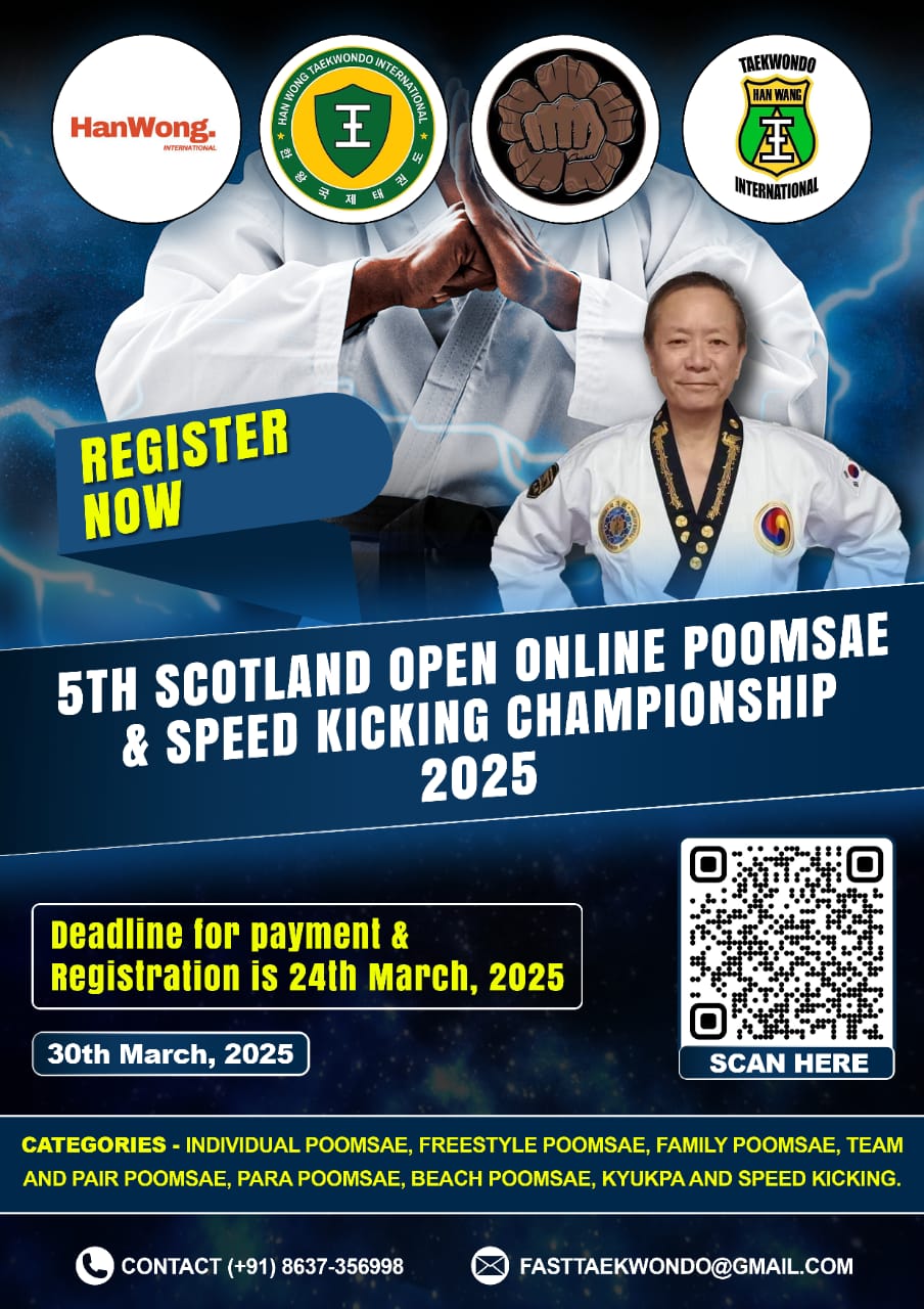 2nd Edinburgh Open Online Poomsae And Speed Kicking Championship 2024 Poster